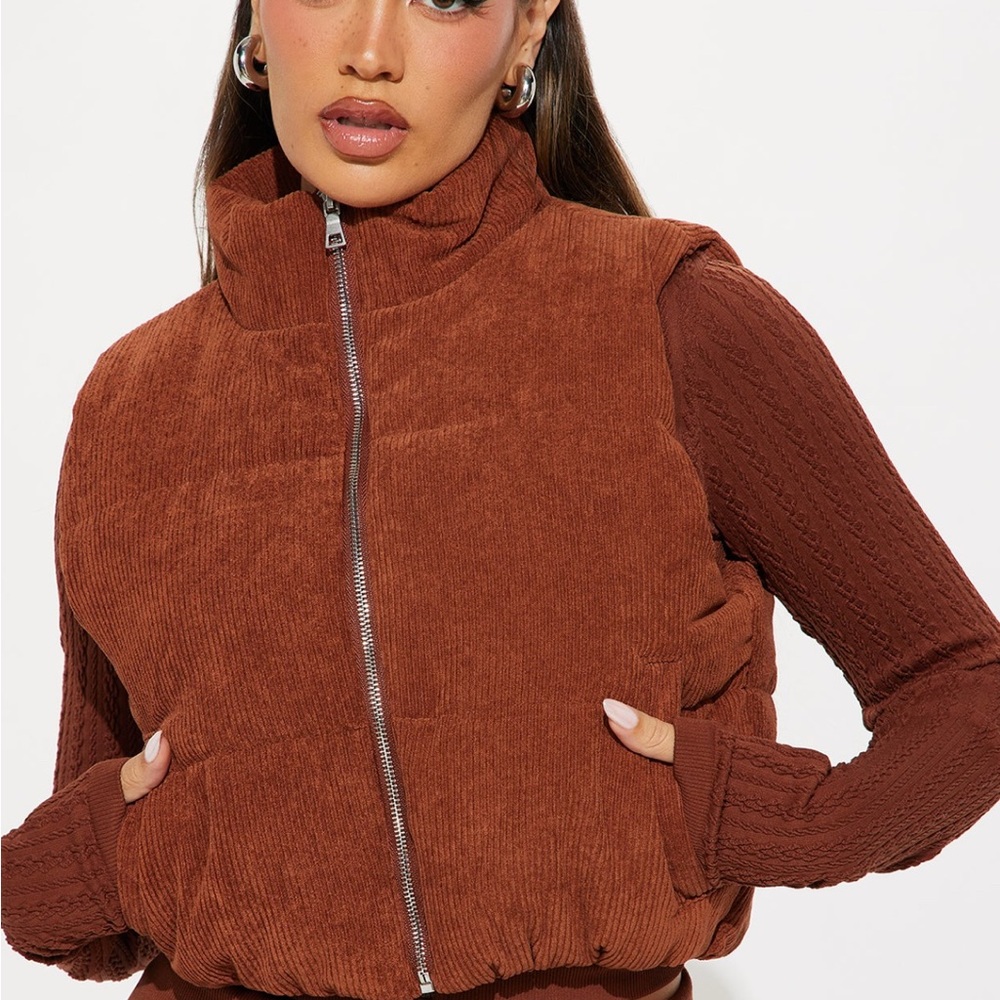 Fashion Nova Kids Rust Corduroy Vest